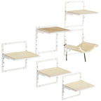 PawHut 6-pc Modern Cat Wall Shelves For Indoor Cats, Height Adjustable Jumping Platforms