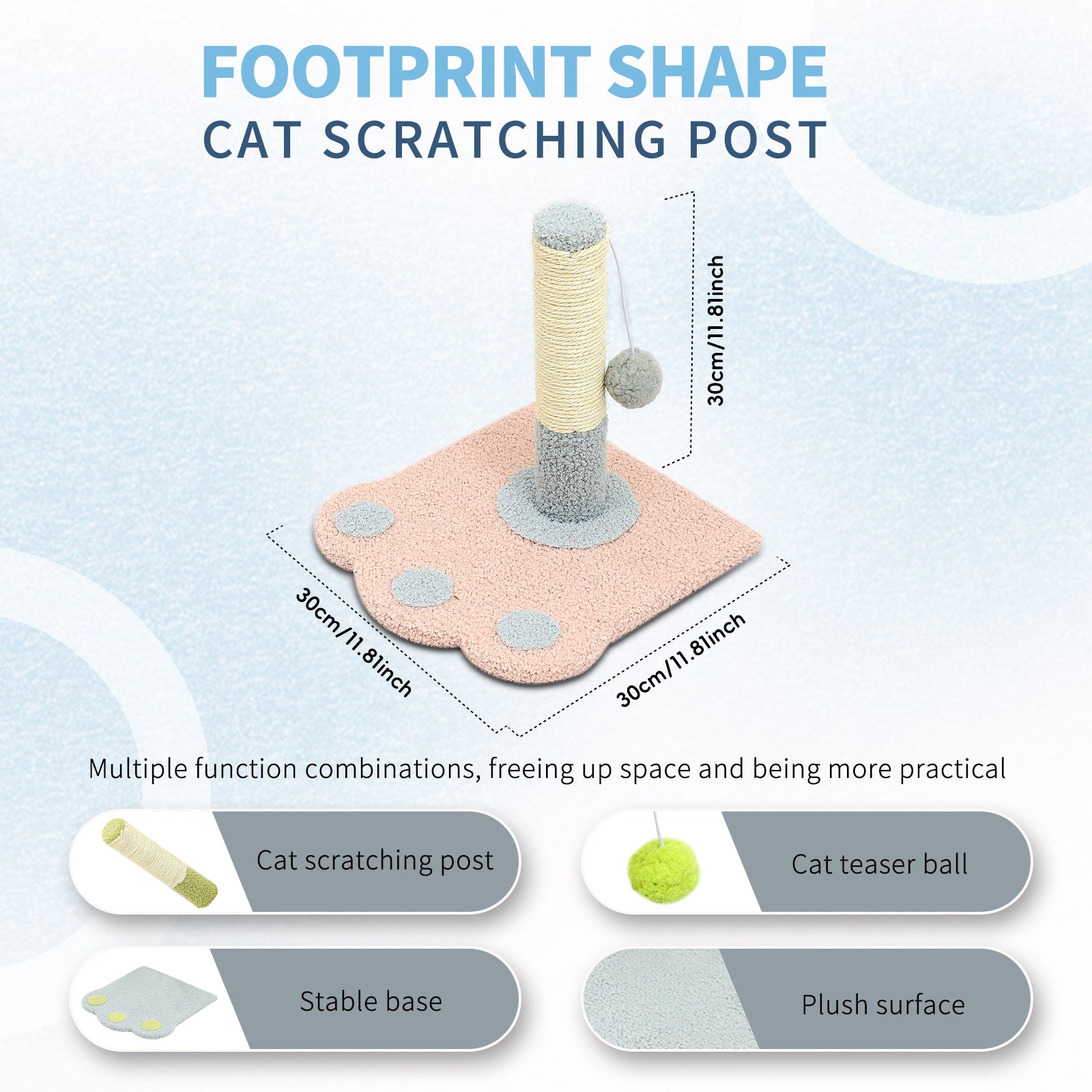 Cute Paw Footprints Cat Scratch Columns, Grinding Claws To Play With Dual Functions, With Cute Footprint Shapes, Contracting Cats To Grind Their Claws Happily