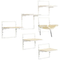 PawHut 6-pc Modern Cat Wall Shelves For Indoor Cats, Height Adjustable Jumping Platforms