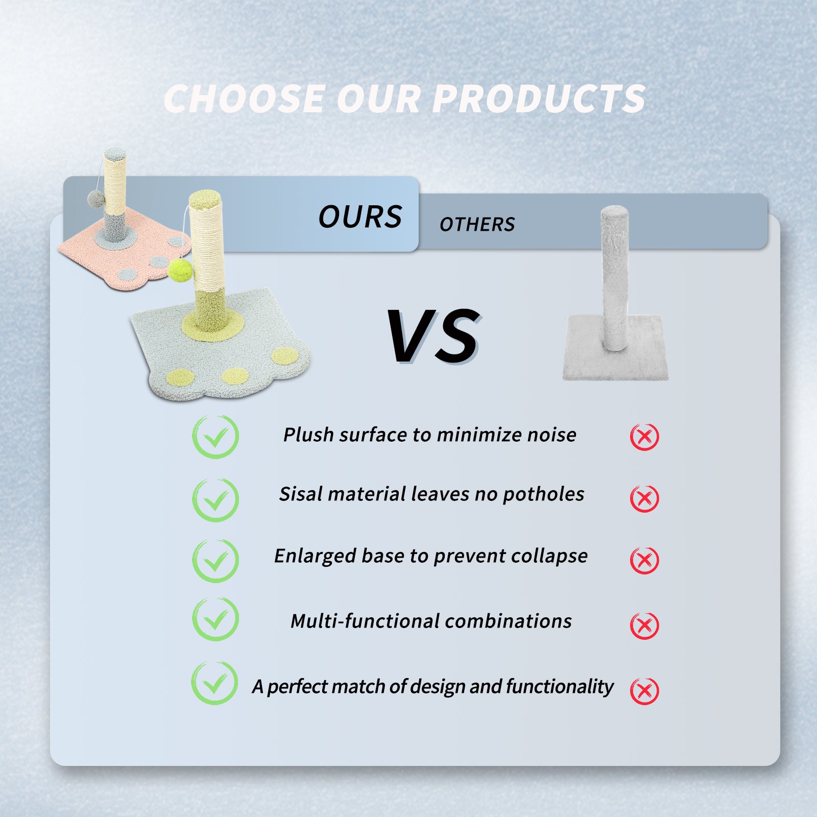 Cute Paw Footprints Cat Scratch Columns, Grinding Claws To Play With Dual Functions, With Cute Footprint Shapes, Contracting Cats To Grind Their Claws Happily